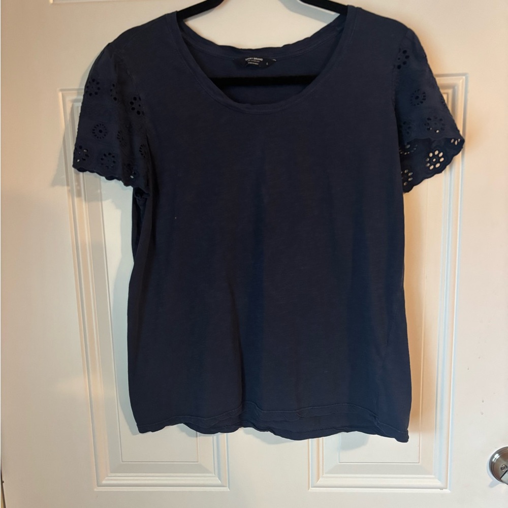 Lucky Brand Navy Short Sleeve Top